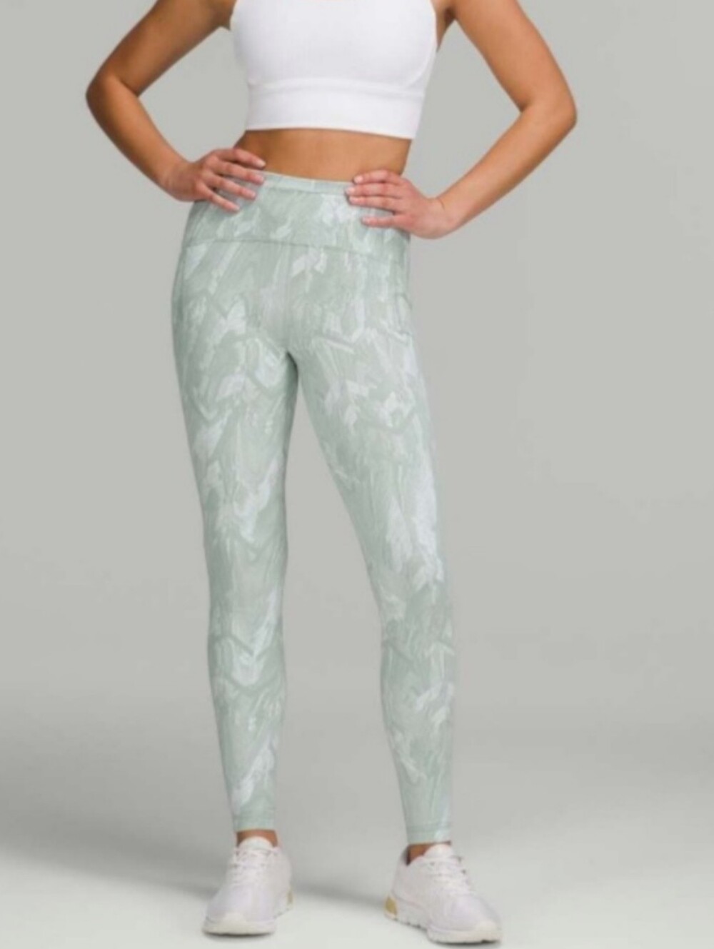 Lululemon Swift Speed HR Run Tight Leggings Light Green Mint Reej Herringbone 6